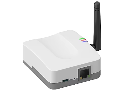 Compact White Mini Desktop PC Featuring Wireless Antenna And Network Ports For Home Office 3d model