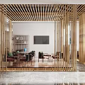 New Chinese Reception Area Hotel Reception Area 3d model