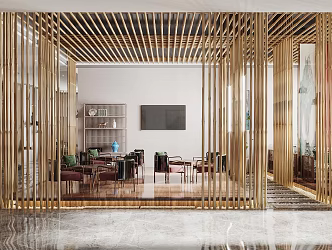 New Chinese Reception Area Hotel Reception Area 3d model