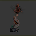 Modern fox big tree fox tree cartoon fox 3d model
