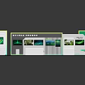 Modern Photo Check-in Spot With Green Display Wall And Digital Screens