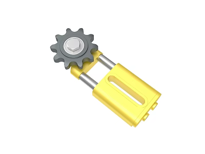 Industrial Mechanical Equipment With Yellow Body Gray Gear And Metal Components 3d model
