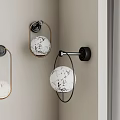 Modern Wall Sconces With Marble Globe Shade And Metal Frame For Interior Decor 3d model