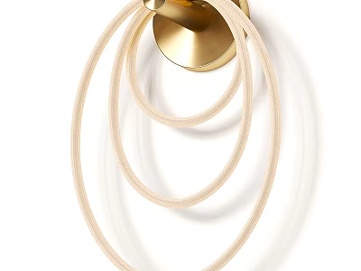 Modern Brass Wall Lamp With Beige Rope Circular Layered Design For Home Decor 3d model