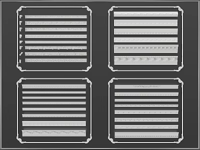Plaster Cornice Display With Various Styles And Designs 3d model