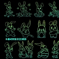 Cartoon Animal Rabbit 2D Silhouette 3d model