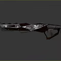 Futuristic Sci Fi Weapon Design With Geometric Patterns Neon Blue Accents And Reflective Surface