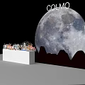 Modern COLMO Tea Break Area Featuring Moon Display Counter And Hills 3d model