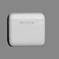 White Wireless Earbuds Charging Case With Sleek Modern Portable Smooth Surface Design 3d model