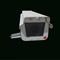 White Outdoor Projection Security Camera With HD Lens And Mounting Bracket 3d model