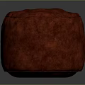 Round Red Textured Leather Sofa Stool for Modern Living Room Decor