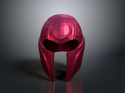 Glossy Red Helmet With Intricate Geometric Texture In Modern 3D Rendered Style 3d model