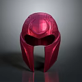 Glossy Red Helmet With Intricate Geometric Texture In Modern 3D Rendered Style