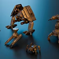 Detailed Game Movie Mechanical Characters with Multiple Sizes and Futuristic Designs