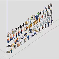 Modern construction site character project brick removal worker cleaning cleaner factory character collection factory character 3d model