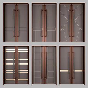 Modern double door double door combination 3d model