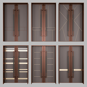 Modern double door double door combination 3d model