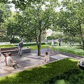 Modern Park Card Block Forest Rest 3d model