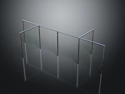Sturdy Steel Mesh Fence with Metal Frame for Outdoor Security Enclosure Structure 3d model