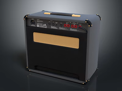 Modern Black Audio Speaker With Control Panel Grill And Top Handle Design 3d model