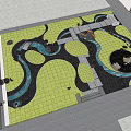 Japanese Garden Rockery Stones With Pavilion Water Feature And Circular Ground Patterns