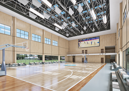 modern basketball hall 3d model