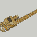Rusty Pipe Wrench With Weathered Metal Surface And Adjustable Jaw 3d model