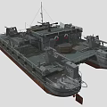 Detailed 3D Warship Model With Turrets Deck Antenna And Weapon Systems