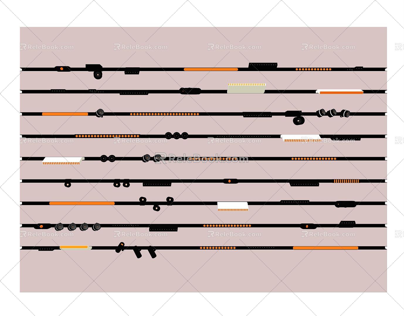 Modern Spotlight Linear Track Spotlight Combination 3d model