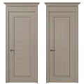 Light Gray Swing Doors With Woven And Vertical Slat Textures And Metal Handles