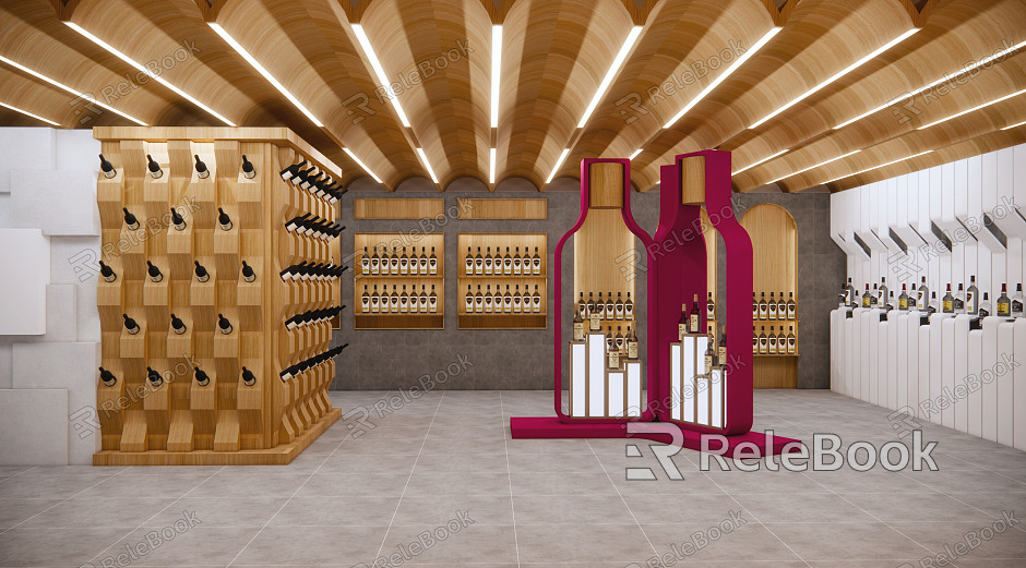 Modern Winery Commercial Wine Showroom model