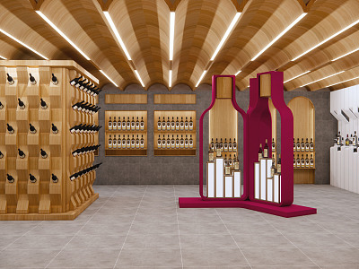 Modern Winery Commercial Wine Showroom model