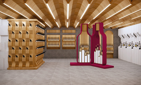 Modern Winery Commercial Wine Showroom 3d model