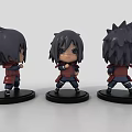 Anime Style Character Figurine Set With Multi Angle Display And Black Base 3d model