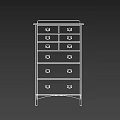 Classic Solid Wood Chest of Drawers Featuring Multiple Storage Drawers and Metal Handles