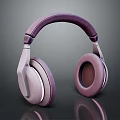 Stylish Over Ear Headphones With Purple And Silver Design And Comfortable Ear Cushions
