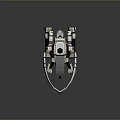 Futuristic Sci Fi Spaceship 3D Model With White Black Design And Blue Cockpit