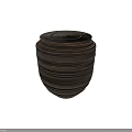 Woven Rattan Side Table With Spiral Texture And Natural Brown Tone Design