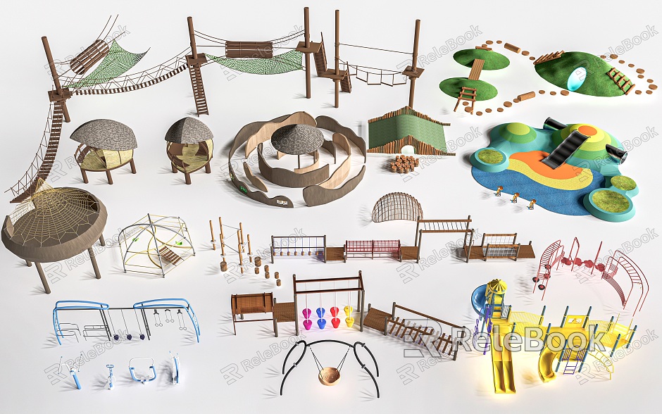 Modern children's play equipment Unpowered play equipment Children's play equipment Jungle adventure equipment model