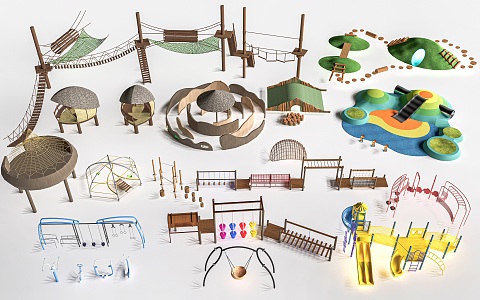 Modern children's play equipment Unpowered play equipment Children's play equipment Jungle adventure equipment 3d model