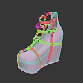 Pink Platform Wedge High Heels With Strappy Design And Decorative Cutouts