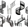 Various Spiral Staircase Designs with Metal Glass and Wooden Structures