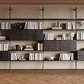 Bookshelf Storage Rack Bookcase Books Ornaments 3d model