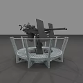 Twin Barrel Anti Aircraft Gun With Rotating Platform For Military Defense