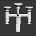 Modern Chrome Bathroom Faucet With Polished Finish And Control Handles