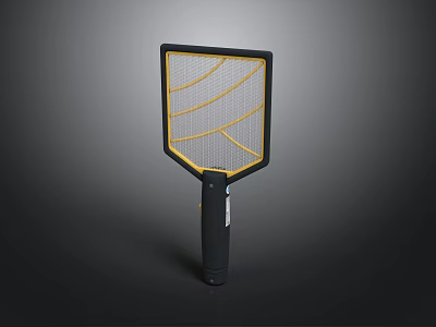 Handheld Electric Mosquito Swatter With Yellow Grid And Black Handle For Home Use 3d model