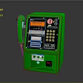 Green Electronic Device With Phone Handset Display Screen Keypad And Printing Function