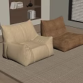 Modern Cream Lazy Sofa Bean Sofa Caterpillar Sofa 3d model