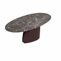 Modern Contemporary Table With Red Curved Wooden Legs And Textured Top