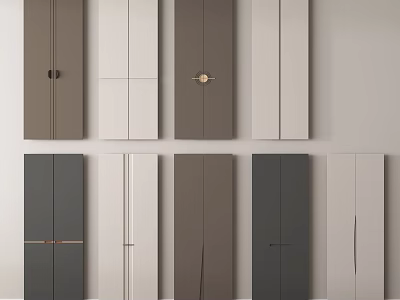 Stylish Modern Wardrobe Doors In Various Colors And Minimalist Styles 3d model